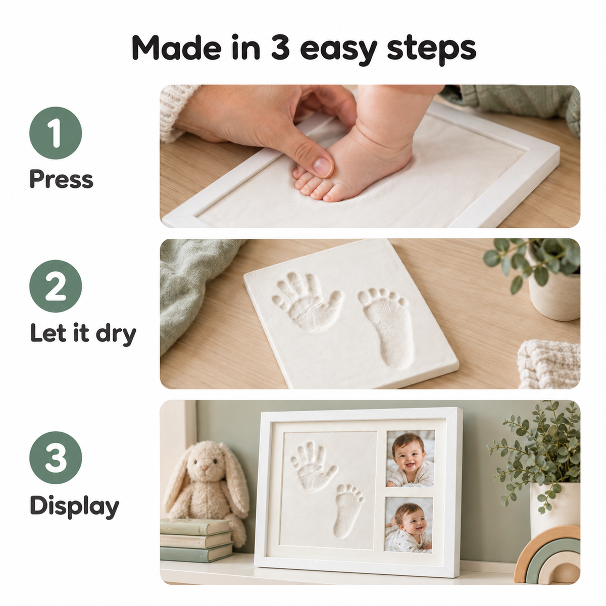Baby Hand & Footprint Clay Frame — The Gift They'll Keep Forever